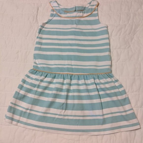 Janie and Jack Size 7 Blue and White Striped Summer Dress - Picture 4 of 4